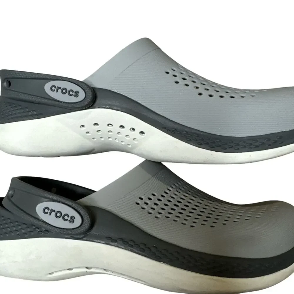 Crocs Unisex Literide 360 Clog Shoes‎ Size Junior 5 Light Grey, Dark Grey accent